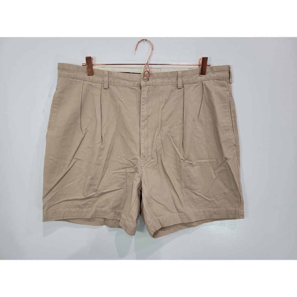 Polo Ralph Lauren Andrew Short Mens 40 Khaki Tan Pleated Cotton Chino Shorts 6in